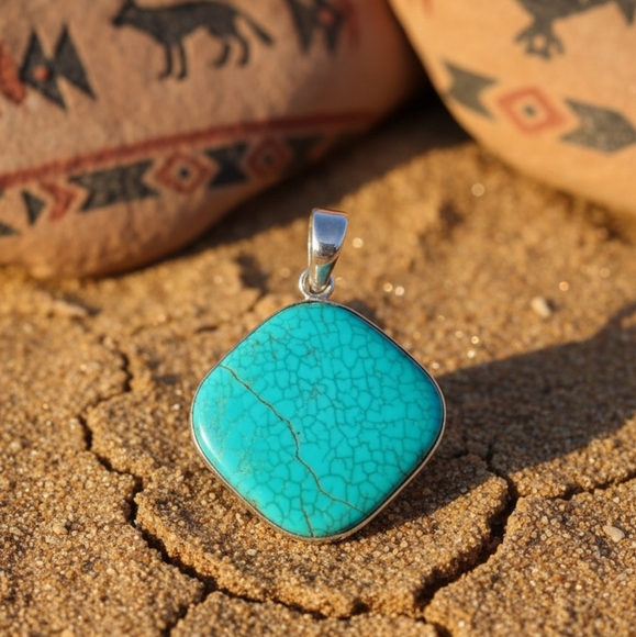 Jewelry - Kingman Turquoise Sterling Silver Pendant
